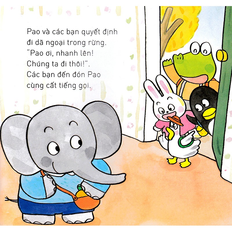 Sách Ehon Nhật Bản - Pao Và Những Người Bạn 14 - Buổi Dã Ngoại Vui Vẻ