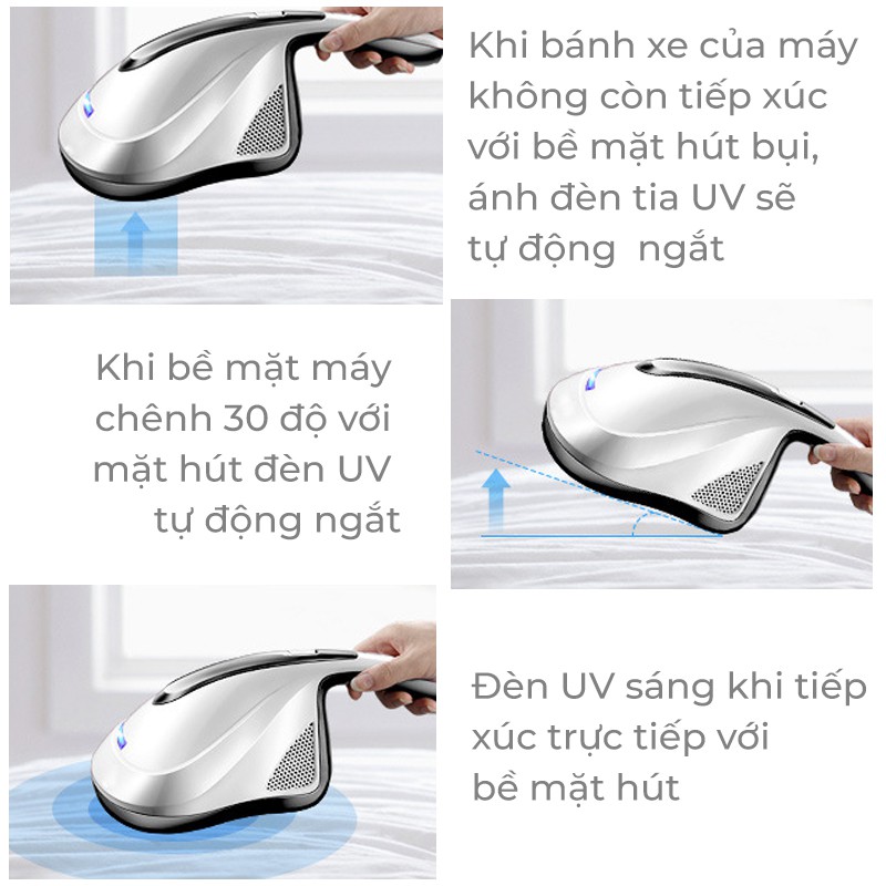 Máy hút bụi giường nệm [SẴN HÀNG] máy hút bụi nệm sử dụng tia UV diệt khuẩn, hút sạc bụi mịn lông chó mèo_SARA