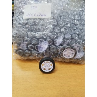 Xuongpinvn Bánh xe cao su mini đường kính 26,22,16mm dùng chế tạo xe đồ chơi,hàng mới 100%