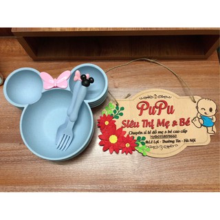[FREE SHIP _99k] Bộ bát dĩa micky lúa mạch tập ăn dặm cho bé