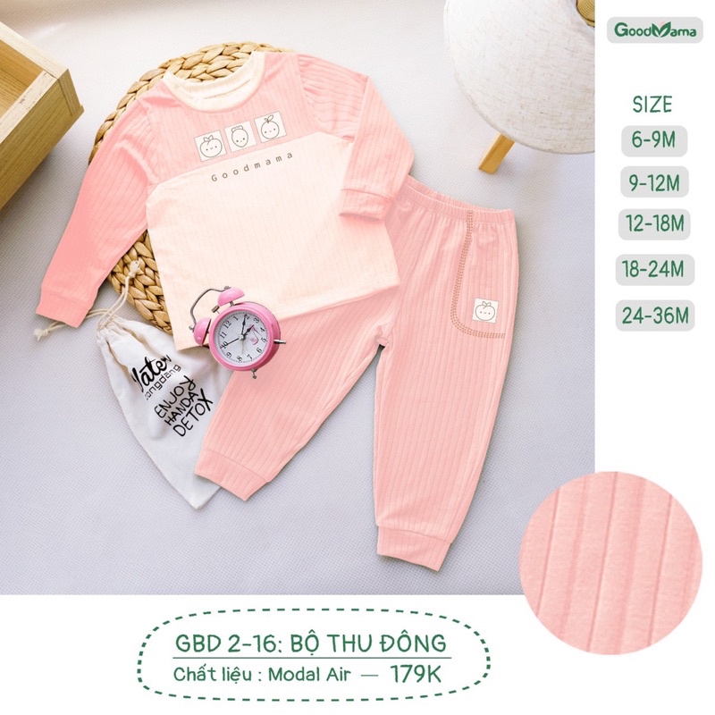 GoodMama - Bộ quần áo dài tay thu đông GBD2-16