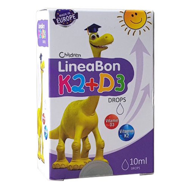 2 hộp vitamin K2 D3 Lineabon Giúp Hỗ trợ hấp thu canxi, tăng chiều cao cho bé 10ml, hàng chính hãng, có tem tích điểm