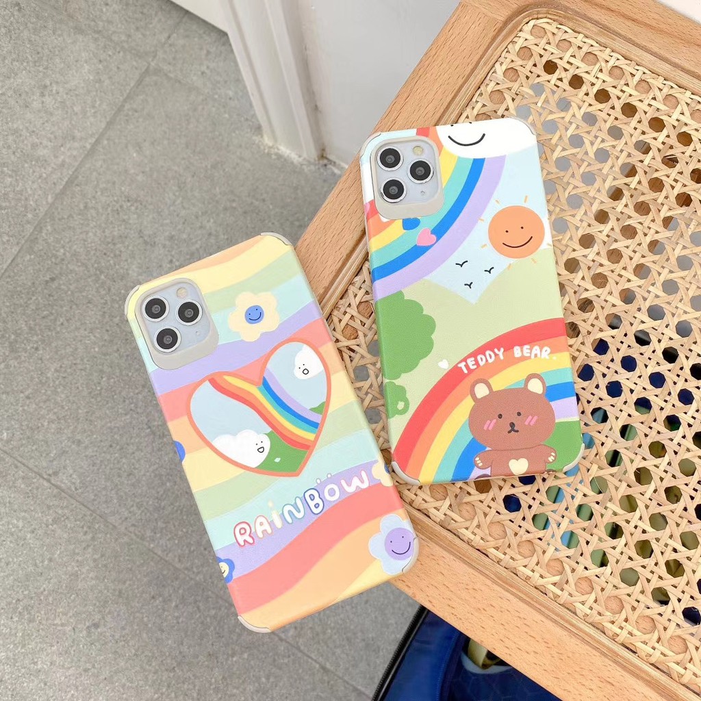 Ốp điện thoại mềm hình gấu cầu vồng cho iPhone 7 8 SE2020 Plus X XS XR XSmax 11 Pro Promax | BigBuy360 - bigbuy360.vn
