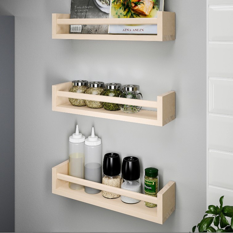 Kệ bằng gỗ  treo tường BEKVAM IKEA