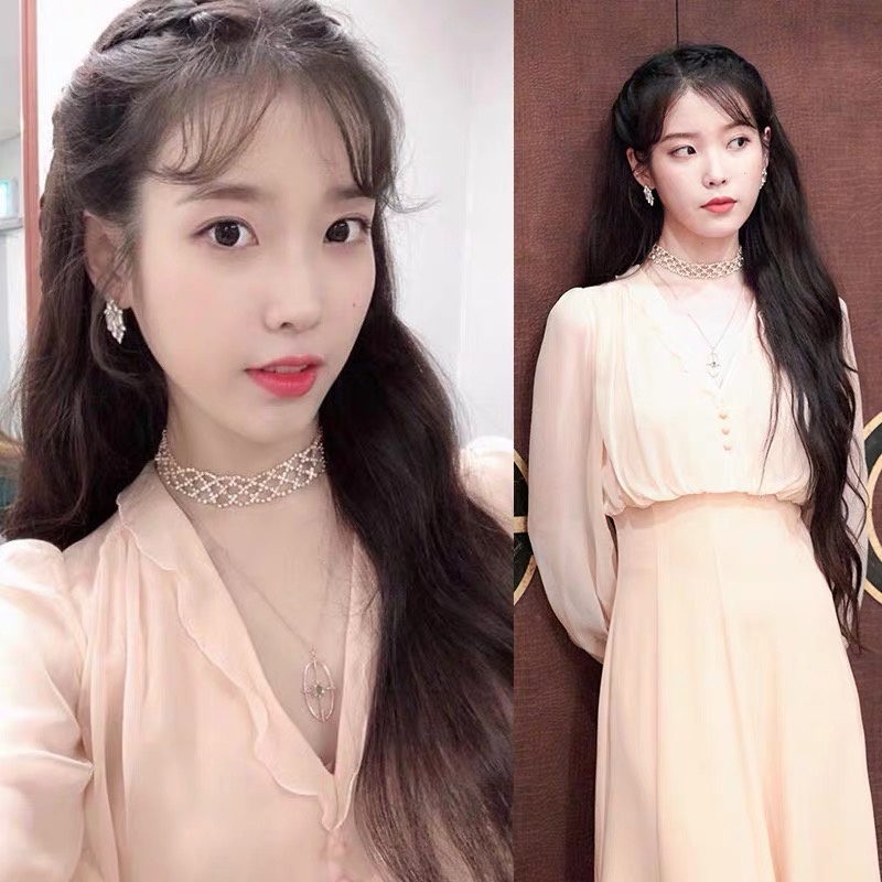 Set áo + váy IU  Hotel Del Luna siêu hot hit màu hồng nude dáng dài  - A49