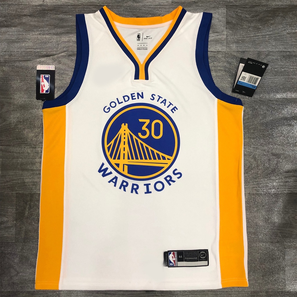 20 Chiến Binh Mùa Chiến Binh Cổ Chữ V Màu Xanh Trắng No. 30 Curry No. 11 Thompson NBA Jersey