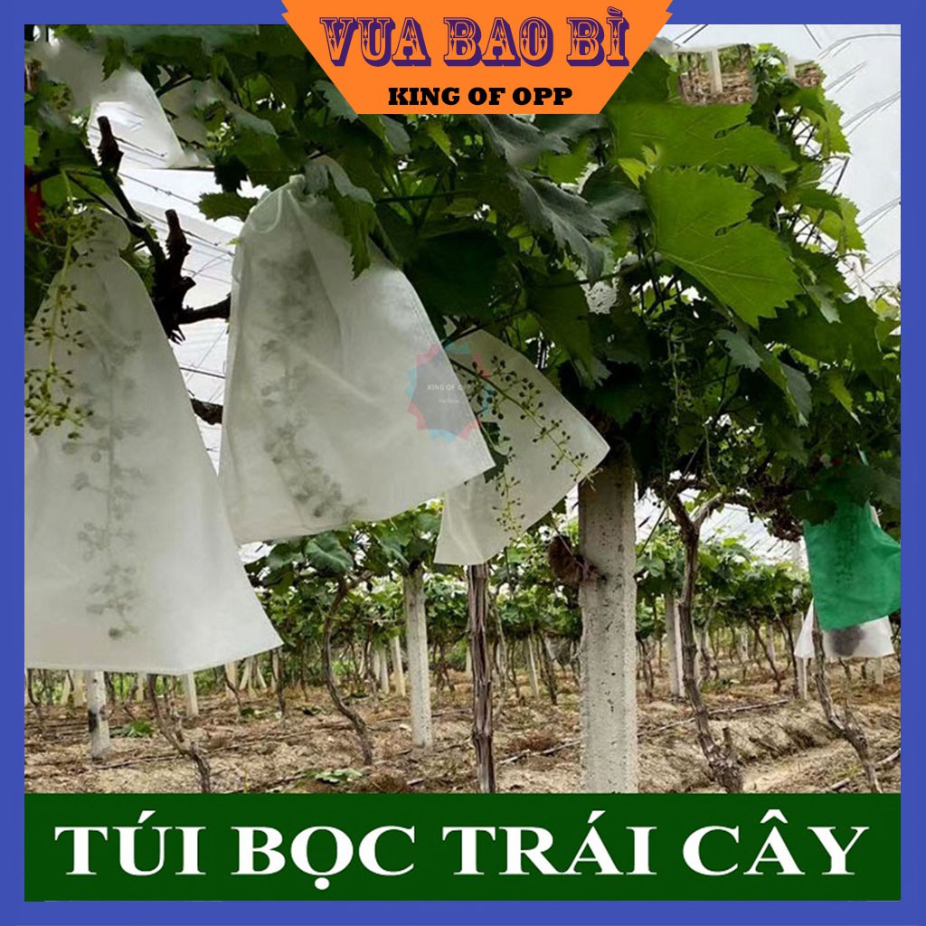 100 Túi Bao Bọc Trái Cây, Bưởi, Cam, Mít, Xoài, Ổi, Tránh Côn Trùng, Loại Dây Kẽm và Rút