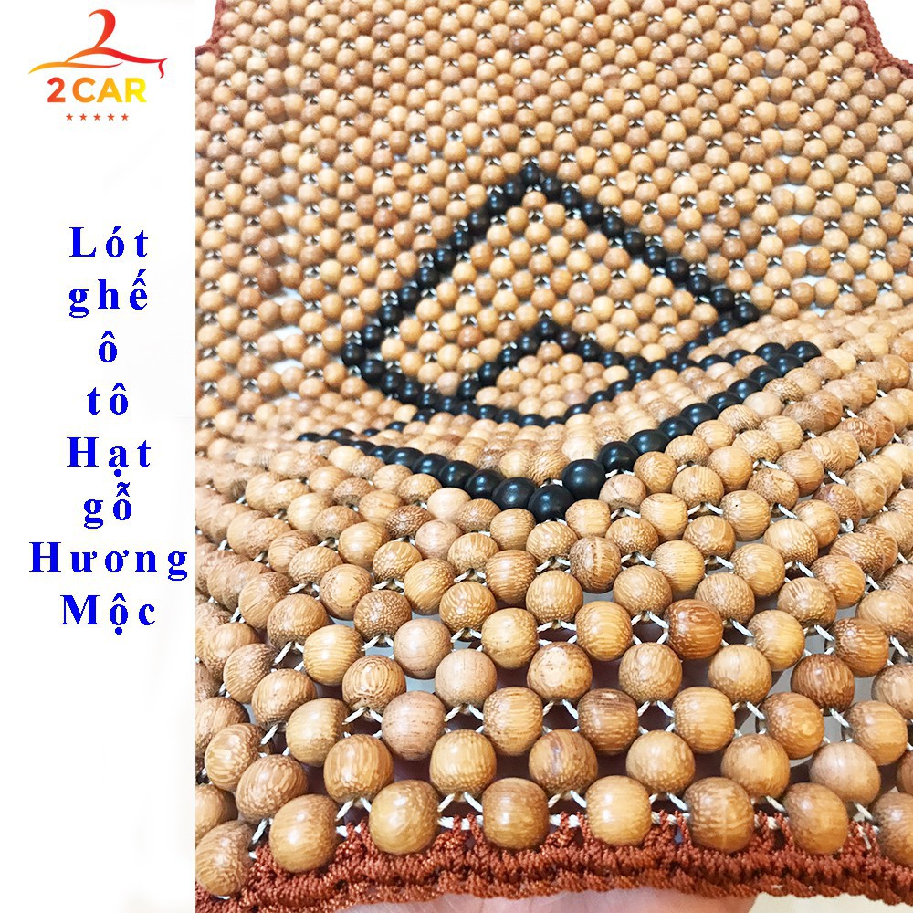 Lót ghế gỗ ô tô hạt gỗ hương mộc cao cấp có khâu viền