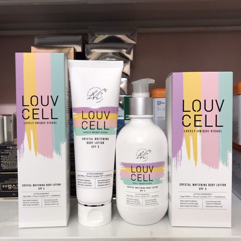 Sữa Dưỡng Thể Trắng Da Louv Cell Crystal Whitening Body Lotion SPF 5 250ml