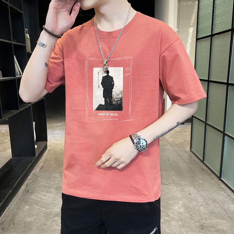 Áo Thun Cotton Cổ Tròn Tay Ngắn Dáng Rộng Thời Trang Mùa Hè Cho Nam Giới