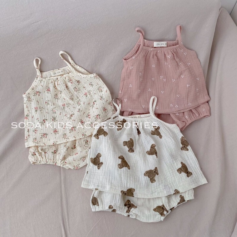 Xô muslin mềm mát quả cherry