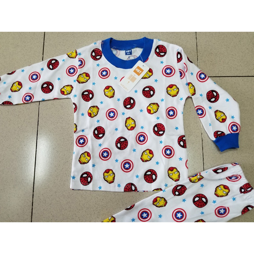 Bộ thun cotton tay dài in người nhện spiderman