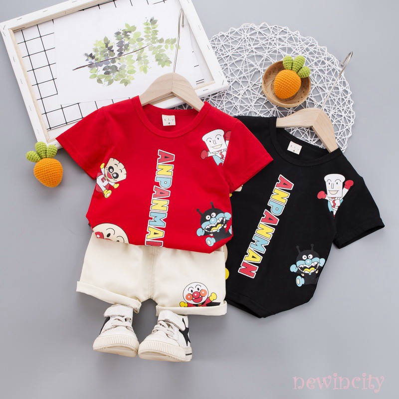 Set Áo Thun Tay Ngắn &amp; Quần Short Cho Bé Trai