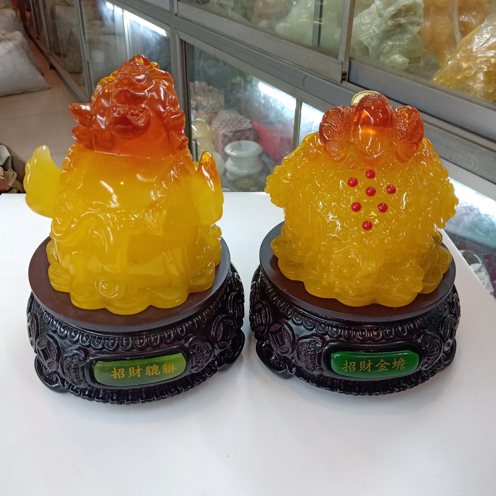 Cặp Cóc Thiềm Thừ Tỳ Hưu Phong Thuỷ Đế Gỗ Chiêu Tài Hút Lộc Cho Gia Chủ