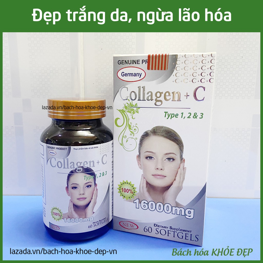 [Mã 77FMCGSALE1 giảm 10% đơn 250K] Viên uống đẹp da Collagen +C Type 123 giảm thâm nám tàn nhang - Hộp 60 viên | BigBuy360 - bigbuy360.vn