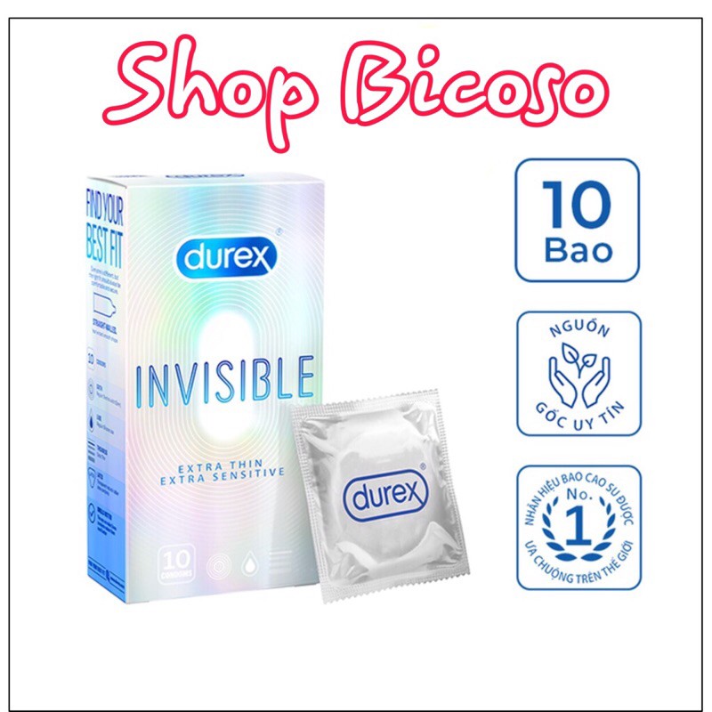 Bao Cao Su Durex Invisible Extra Thin Extra Sensitive Siêu Mỏng - Hàng Chính Hãng