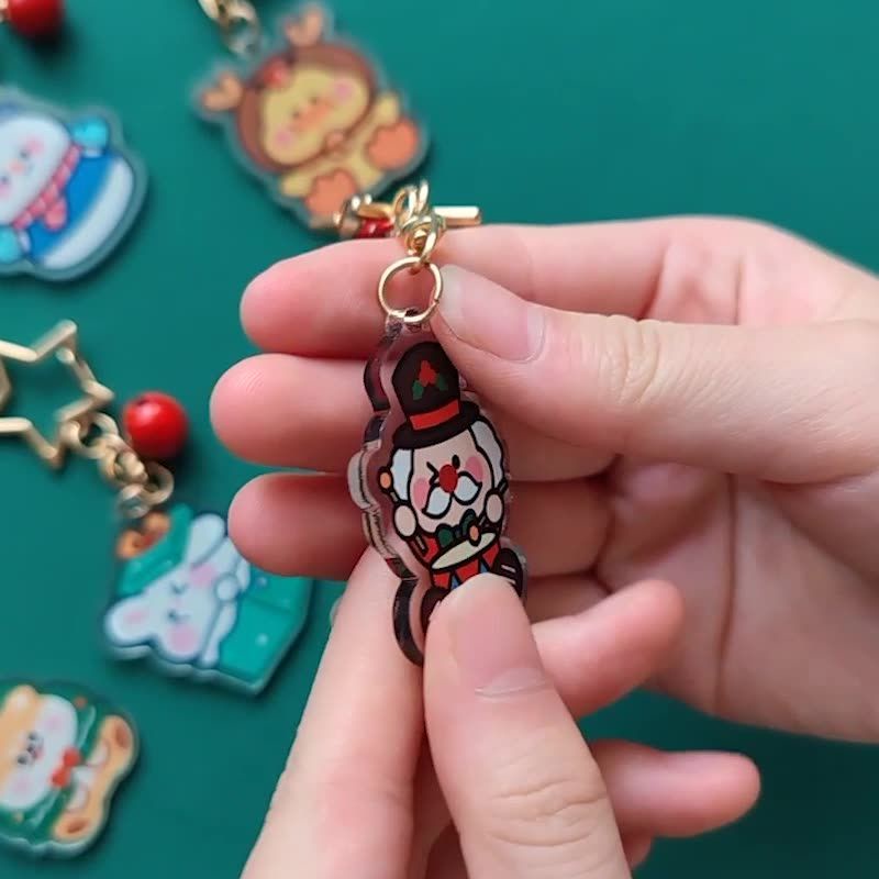 Móc Khóa Hình Người Tuyết / Chuông Giáng Sinh Hoạt Hình Dễ Thương DIY