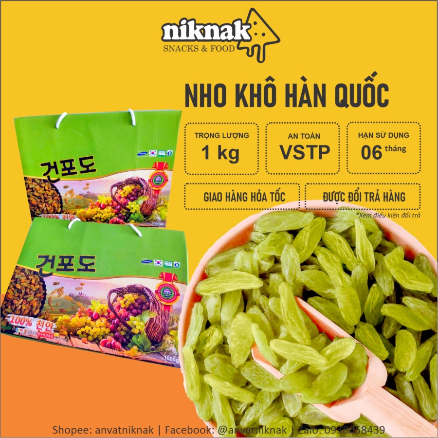 Nho khô không hạt Hàn Quốc (1kg)