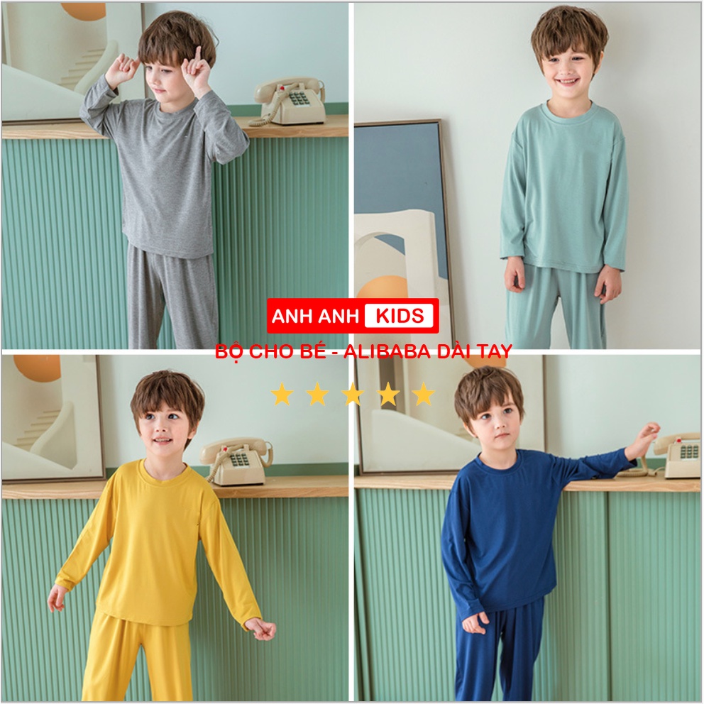 [HOT SALE] Bộ thu đông Cho Bé Trai, Bé Gái Chất Thun 4 chiều Dáng Alibaba Áo dài Quần Dài - ANHANHKIDS