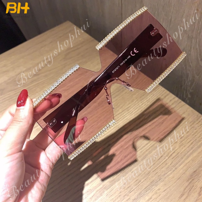 Kính Mát Gọng Siêu Lớn Đính Đá Zircon Thời Trang 2022 Cho Nữ