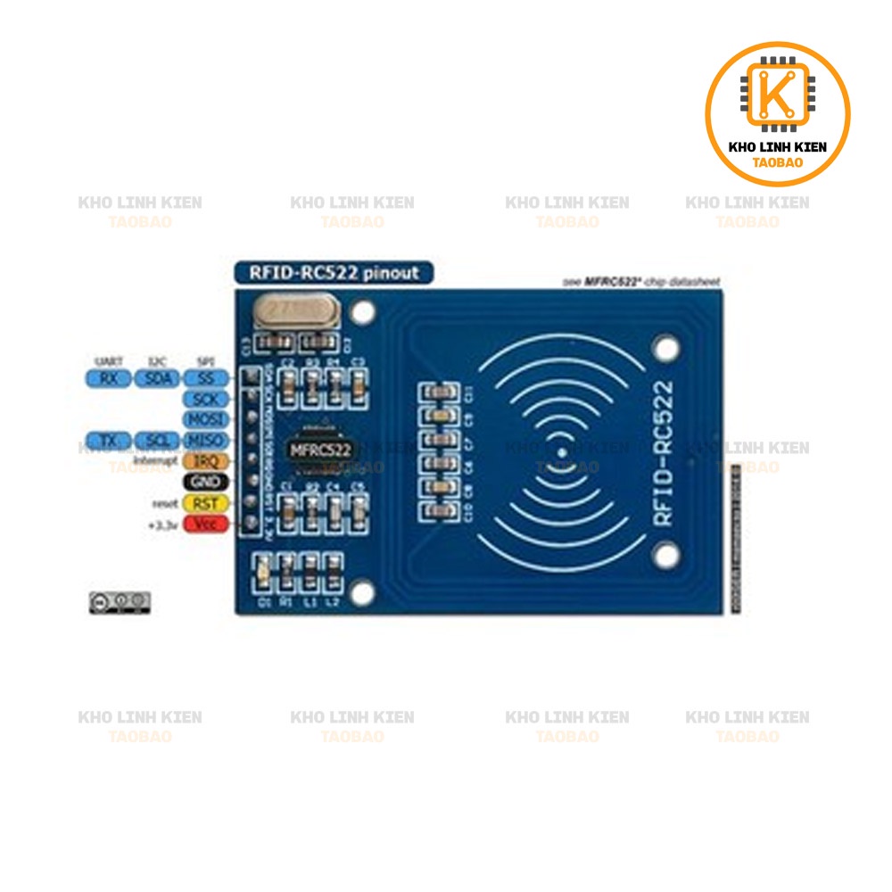 Module RFID RC522 13.56MHz mạch RFID Chế Tạo Khóa Cửa Thông Minh, Chấm Công Bằng Thẻ