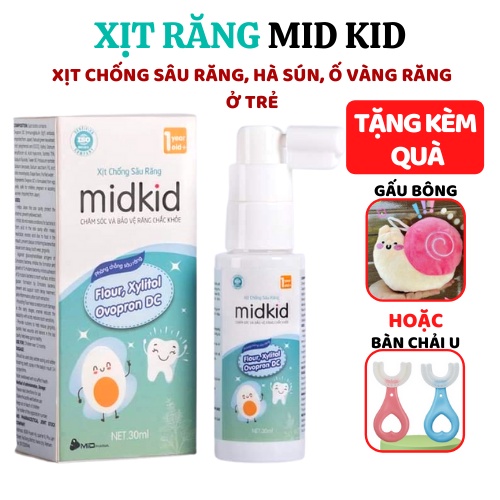 [CHÍNH HÃNG] Kem Đánh Răng Dạng Xịt Chống Sâu Răng Midkid.Bảo Vệ Răng Chắc Khỏe Cho Bé Từ 1 Tuổi