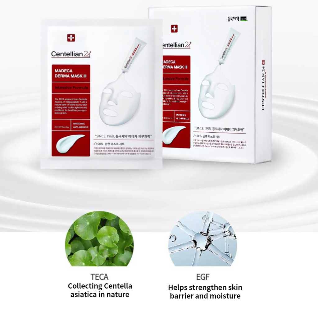 Set 5 mặt nạ dưỡng da CENTELLIAN24 Madeca Derma  làm trắng chống nếp nhăn