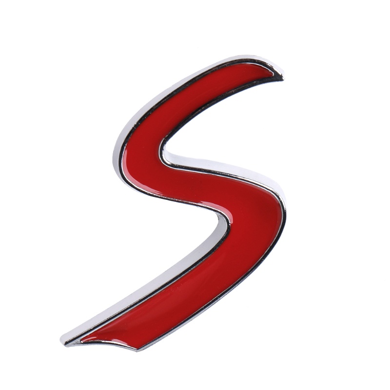 Miếng Dán Trang Trí Đuôi Xe Hơi Mini Cooper Bằng Kim Loại Màu Đỏ S
