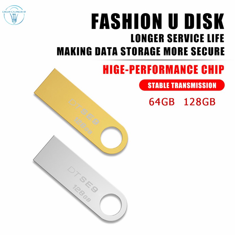 USB Flash Dung Lượng 64GB 128GB Tốc Độ Cao Vỏ Kim Loại Màu Vàng Đồng/Bạc