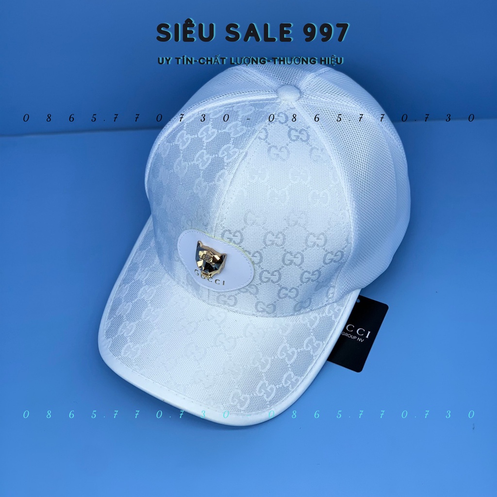 NÓN KẾT GC PHỐI LƯỚI LOGO ĐẦU KIM LOẠI FULL TRẮNG THỜI TRANG SIÊU ĐẸP CAO CẤP