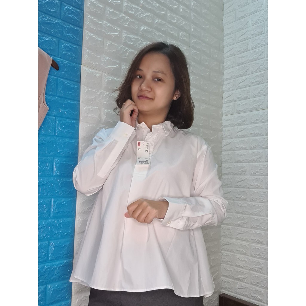 Sơ mi cotton nữ Uniqlo Nhật