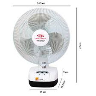 Quạt Đèn sạc Honjianda HJD – FL 301 ( 2 Bình)