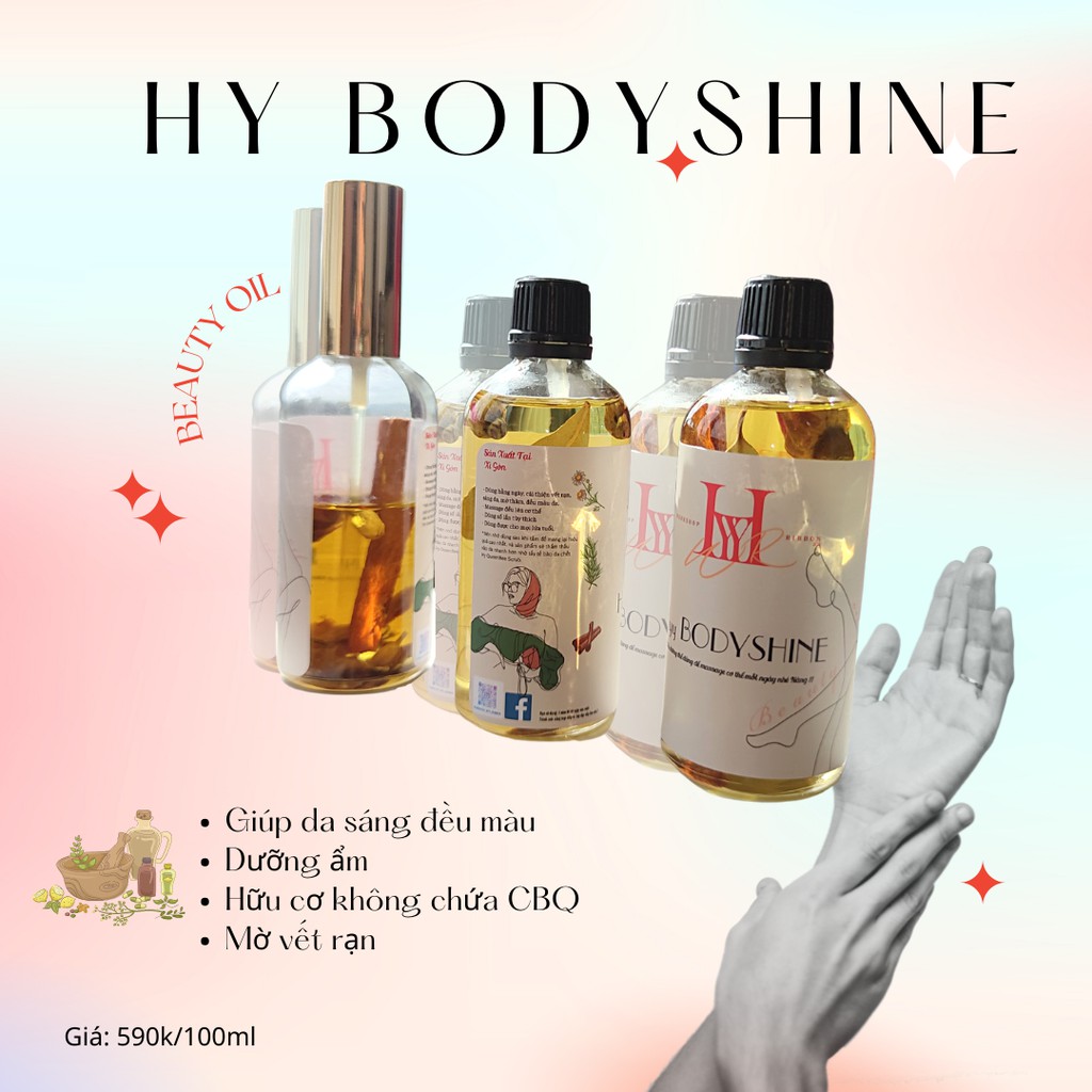 Dưỡng Thể Dưỡng Da Hữu Cơ Hy Bodyshine Dầu Body Oil Ngăn Rạng Da và Trẻ Hóa Làng Da Giúp Da Sáng Màu | BigBuy360 - bigbuy360.vn