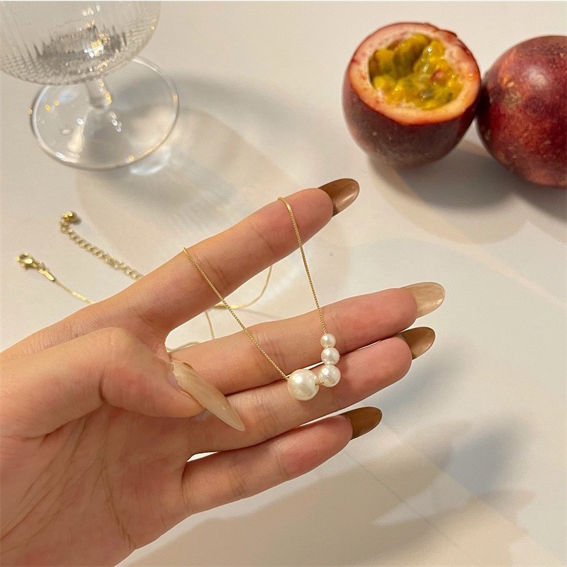 Dây chuyền, vòng cổ hợp kim mặt hạt ngọc nhẹ nhàng nữ tính NL045 Leace.accessories