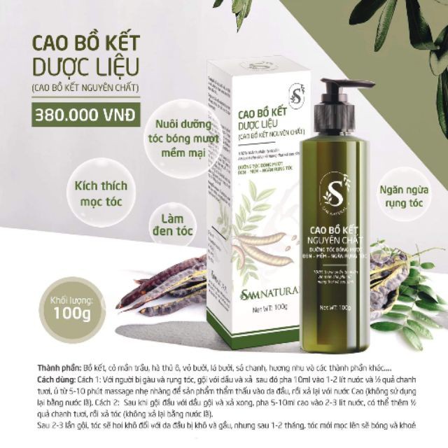 Cao Bồ Kết Nguyên Chất - Sam Natural Kích Thích Mọc Tóc , Ngăn Rụng Tóc