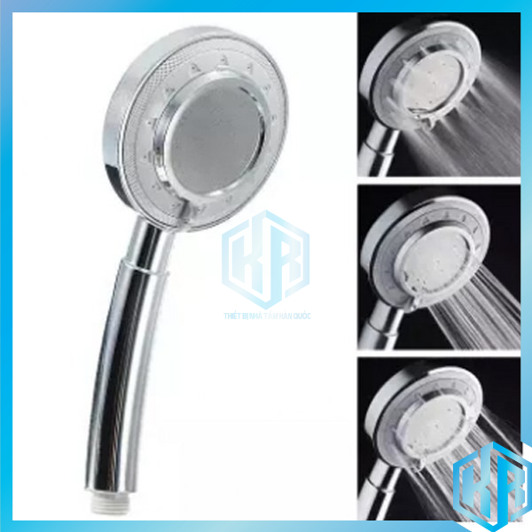 Bộ tay sen siêu tăng áp với 3 chế độ nước mạ Crom sáng bóng tiết kiệm nước tối đa đủ bộ Tay sen+ dây+gác cài - QM024