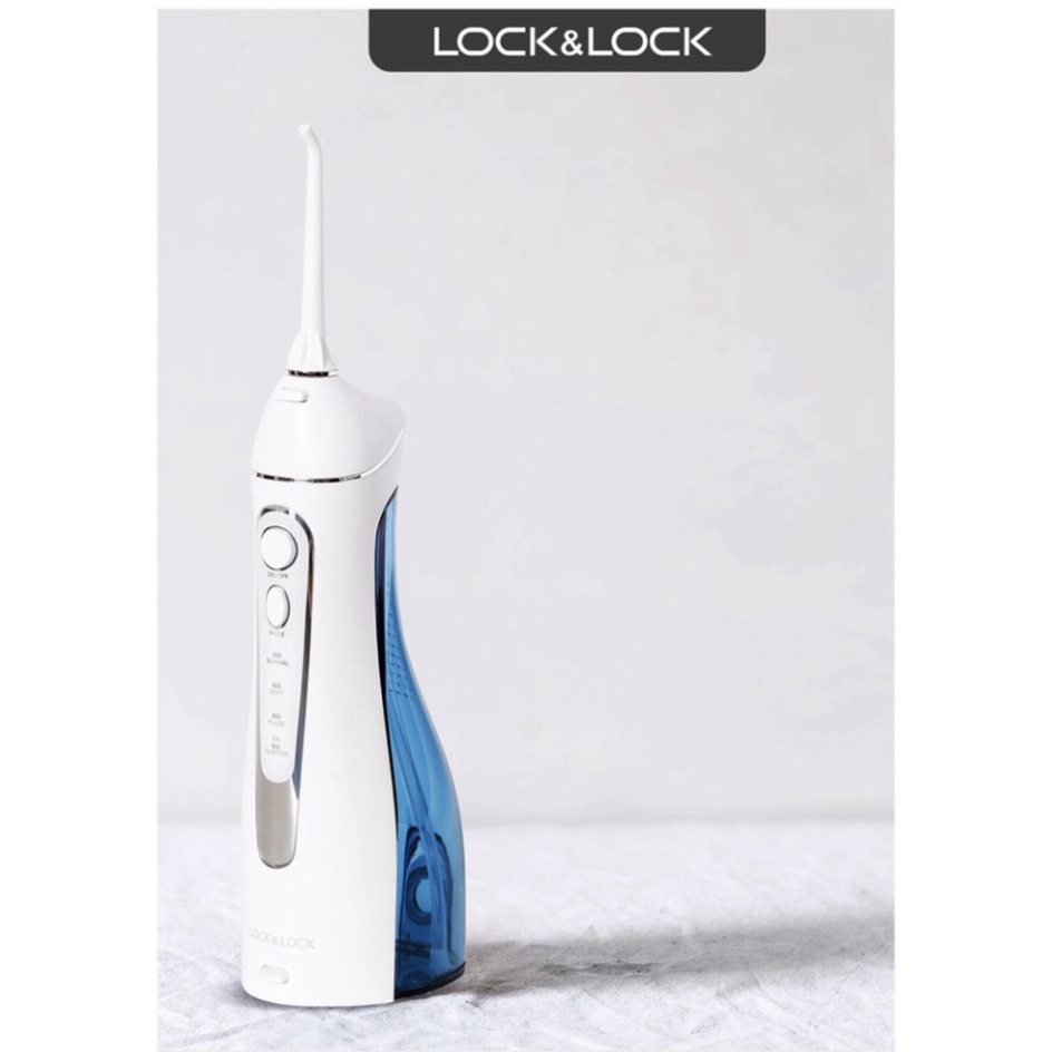 Tăm nước Lock&amp;Lock không dây Irrigator ENR156BLU 4 chế độ, dễ sử dụng, làm sạch kẽ răng,hàng chính hãng bảo hành 12 thán