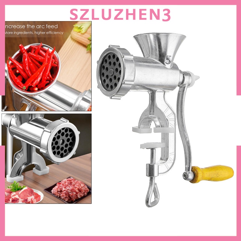 [SmartHome ]  Stainless Steel Manual Meat Grinder Mincer Tool Table Hand Crank Sausage L