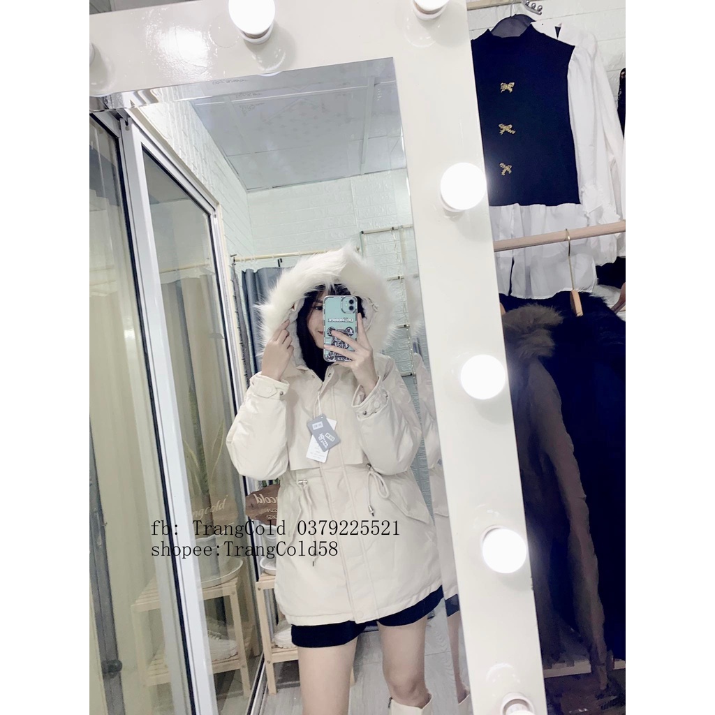 Khoác Phao Lót Lông  Mũ Lông Dày Ấm_ Hàng QC Đẹp (Ảnh Thật Shop Tự Chụp)