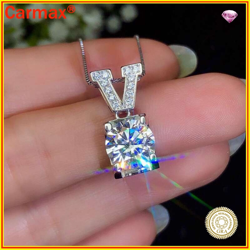 Dây chuyền mặt đính đá Moissanite cổ điển cho nữ