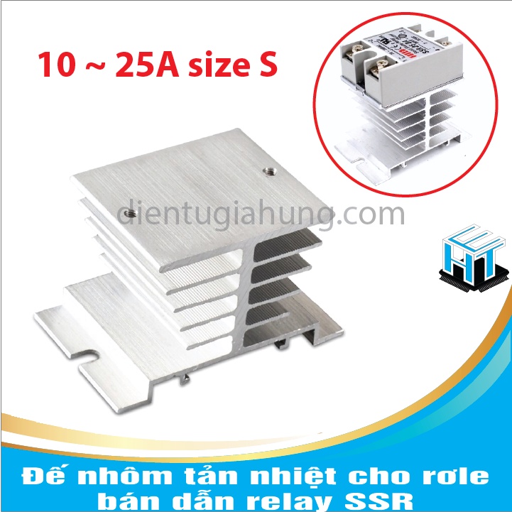 1 Cái Đế nhôm tản nhiệt cho rơle bán dẫn relay SSR tùy chọn size S,M,L