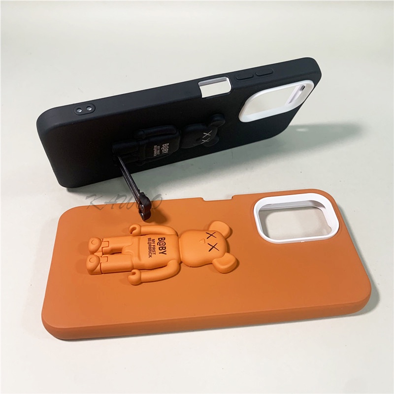 Ốp Điện Thoại Dẻo Họa Tiết Kaws 3D Kèm Giá Đỡ Chống Sốc Cho Redmi Note 10 Pro 10s Note 11 4G K40 K50 9C 9A Poco F3