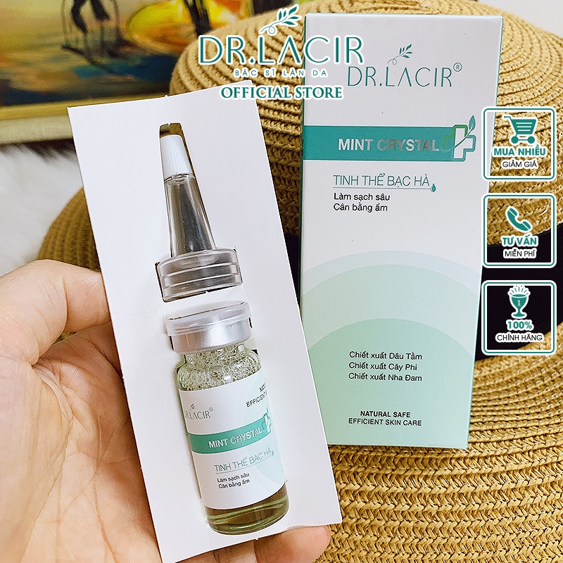 Toner Tinh Thể Bạc Hà Mint Crystal Dr.Lacir TEST Làm Sạch Da, Dưỡng Ẩm 10ml DR114