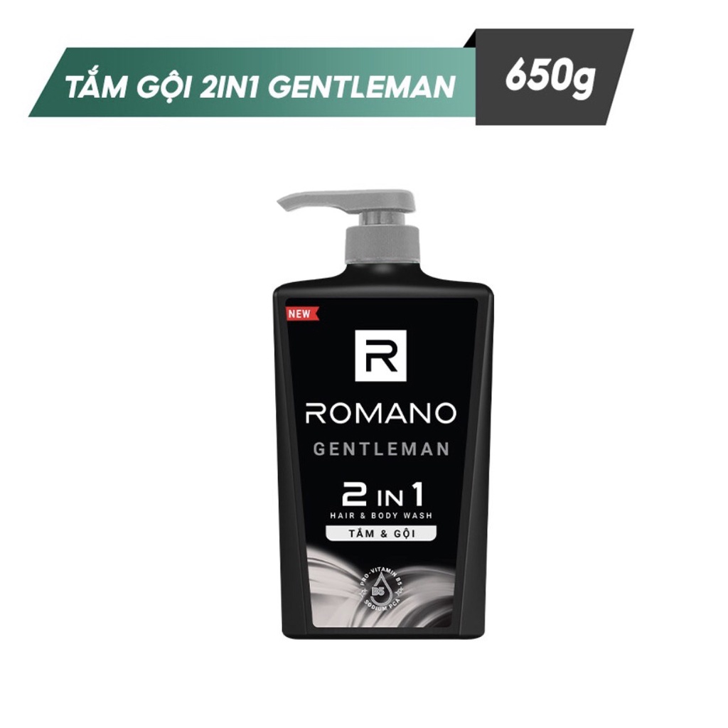 Tắm gội 2 trong 1 hương nước hoa Romano 650g/chai