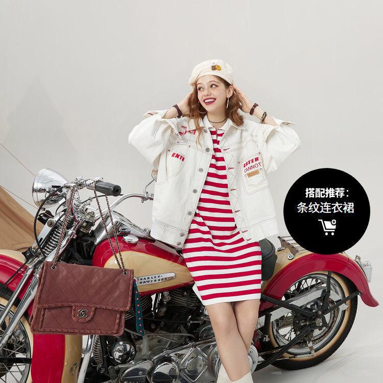 ✜Áo khoác Denim tay dài phong cách Hàn Quốc thời trang mùa thu dành cho nữ 2021 | BigBuy360 - bigbuy360.vn