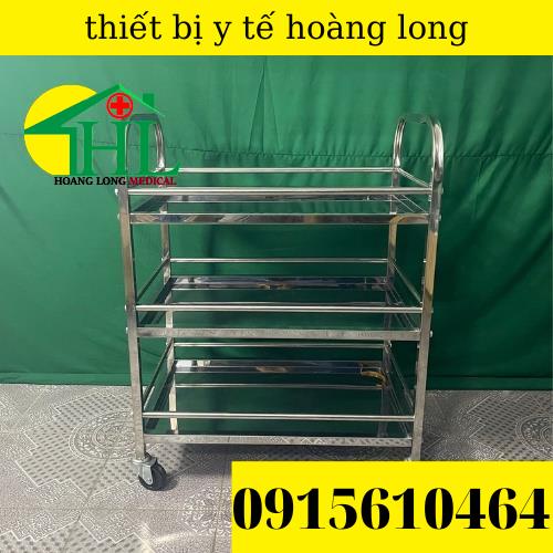 Xe Tiêm 2 Tầng Inox - Xe Đẩy Inox