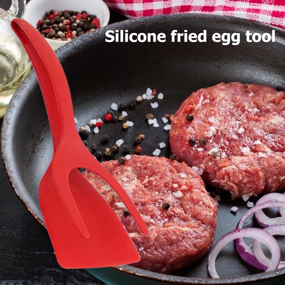 Xẻng Chiên Trứng / Pizza / Bít Tết Bằng Silicone 2 Trong 1 Chống Dính Tiện Dụng Cho Nhà Bếp