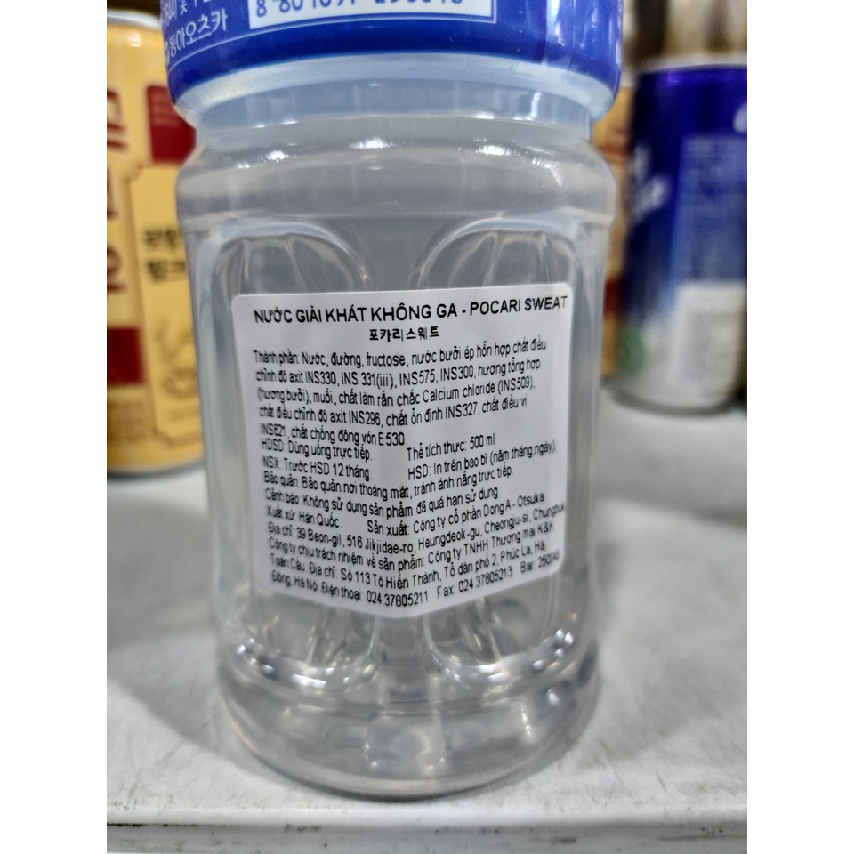 Nước Pocari Sweat hàn quốc, nước uống bổ sung ion 500ml - 포카리 스웨트