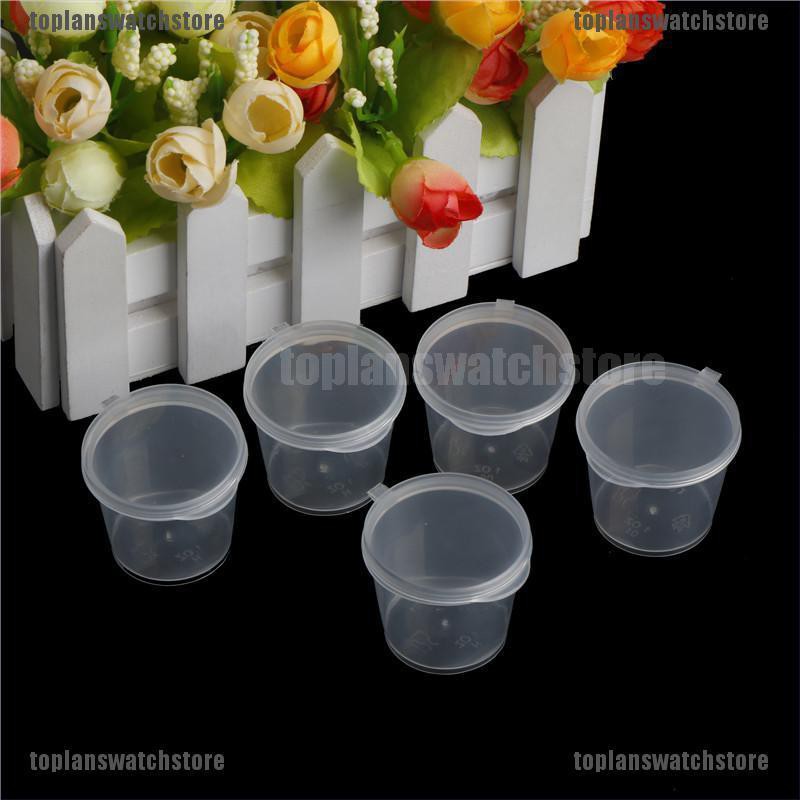 Set 100 Cốc Đựng Nước Sốt / Thực Phẩm Bằng Nhựa Trong Suốt Dùng Một Lần