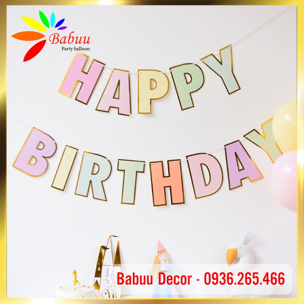 Dây chữ HAPPY BIRTHDAY trang trí sinh nhật